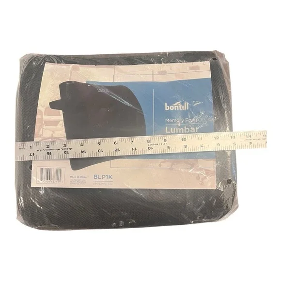 Bontill Memory Foam Lumbar Support Pillow Cushion Black Mesh Adjustabe Strap - Picture 3 of 3